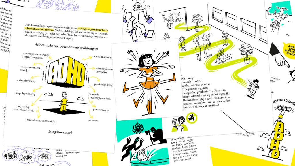 szkice do książki dla dzieci o adhd